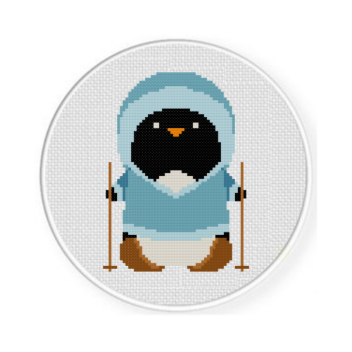 Penguin Skiing Cross Stitch Pattern - Image 2