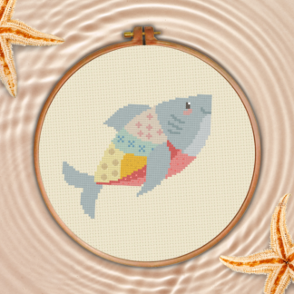 Patterned Shark Cross Stitch Pattern
