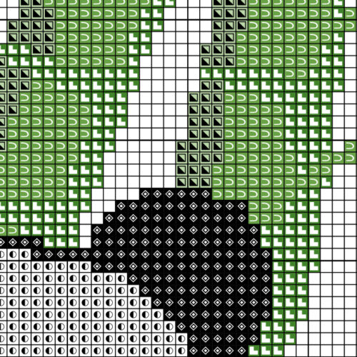 Panda with Bamboo Cross Stitch Pattern - Image 3