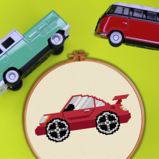 Red Sports Car Cross Stitch Pattern