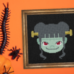 Franken Girl Head Cross Stitch Pattern