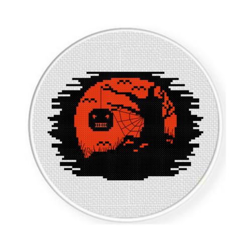 Creepy Pumpkin Tree Cross Stitch Pattern - Image 2