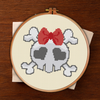Skull Girl Cross Stitch Pattern
