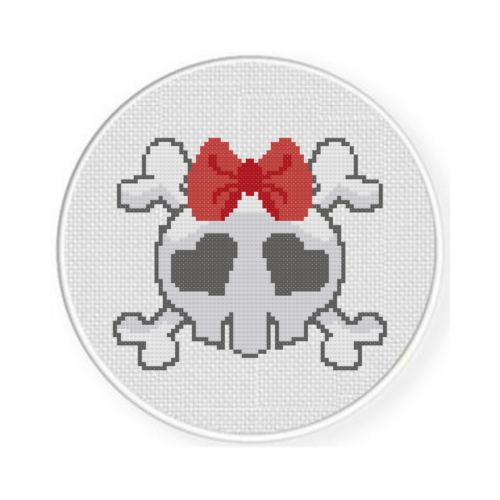 Skull Girl Cross Stitch Pattern - Image 2