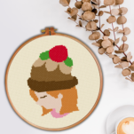 Girl With Beanie Cross Stitch Pattern