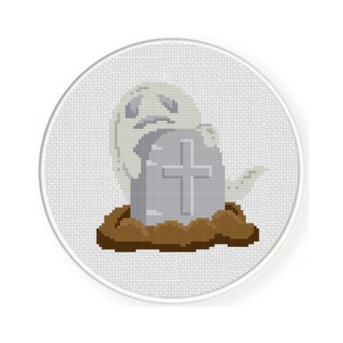 Ghost On The Tombstone Cross Stitch Pattern - Image 2