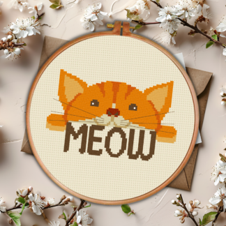 Cute Meow Cross Stitch Pattern