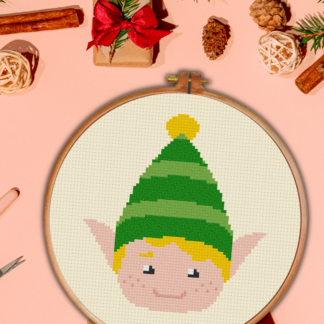 Cute Elf Head Cross Stitch Pattern