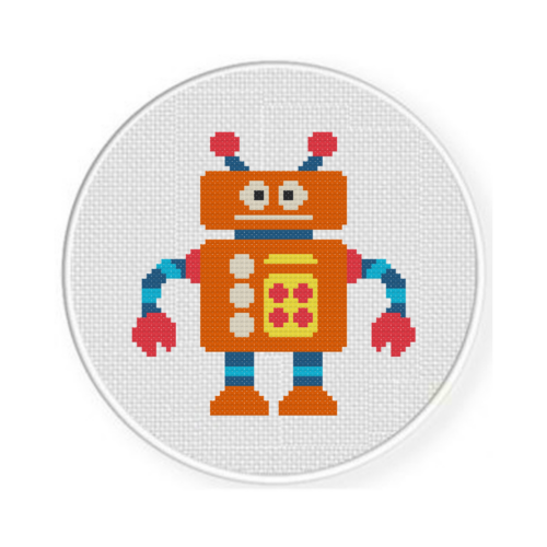 Goofy Robot Cross Stitch Pattern - Image 2