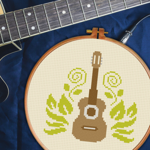 Acoustic Guitar Cross Stitch Pattern