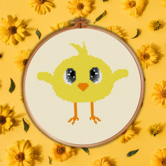 Cute Chick Eyes Cross Stitch Pattern