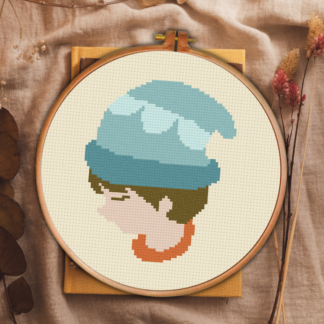 Boy With Beanie Cross Stitch Pattern