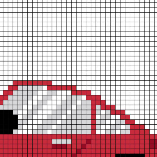 Red Sports Car Cross Stitch Pattern - Image 4