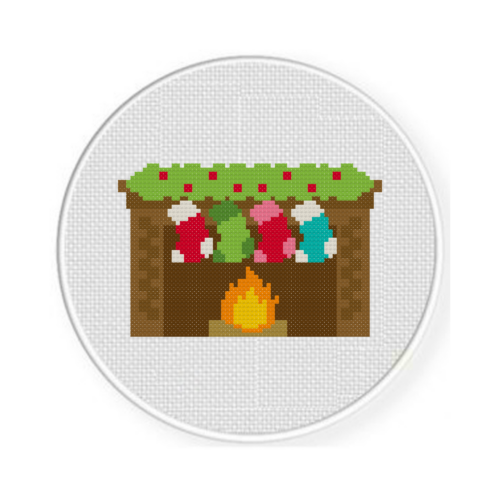 Stockings On Fireplace Cross Stitch Pattern - Image 2