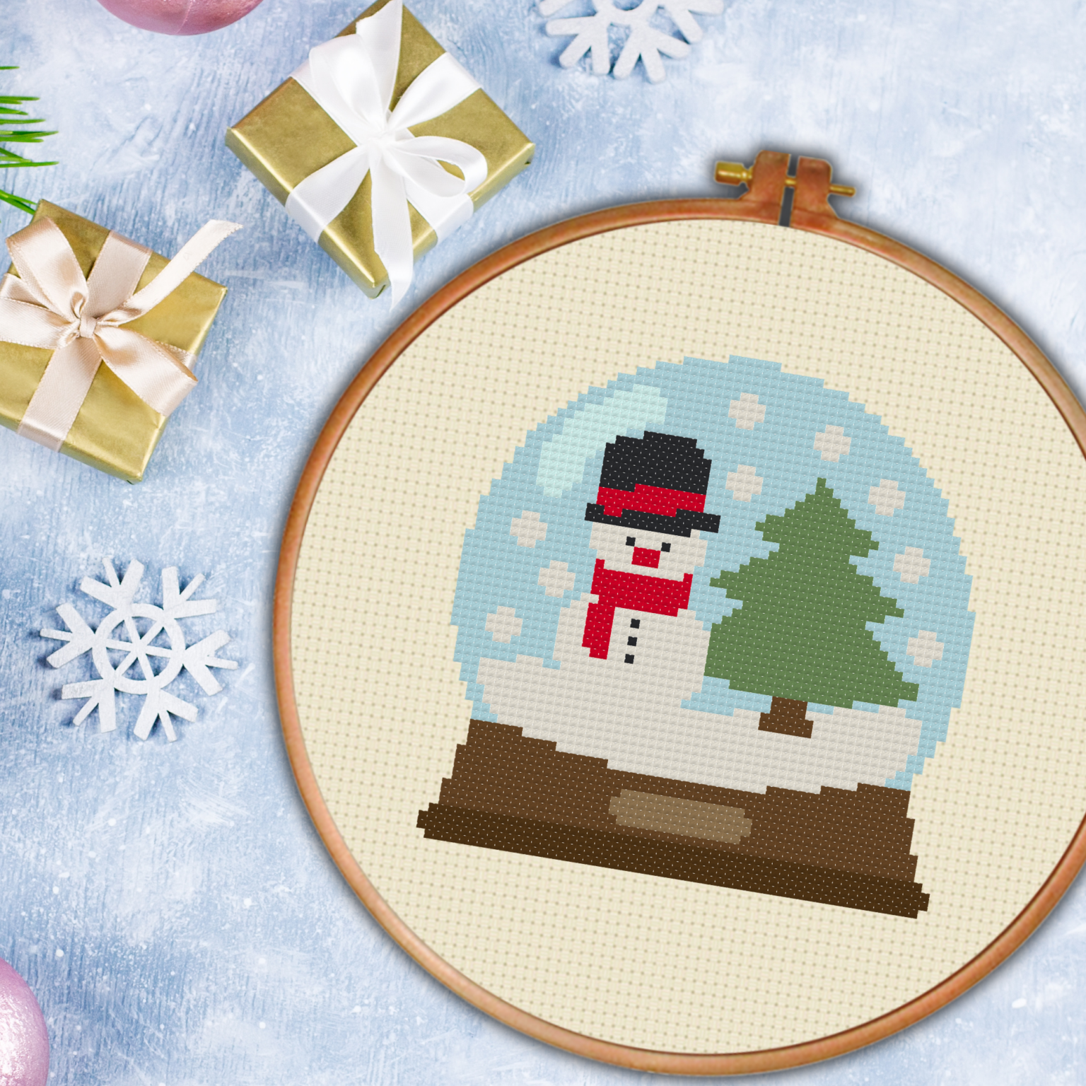 Snow Globe Cross Stitch Pattern – Daily Cross Stitch
