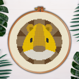 Lion Head Cross Stitch Pattern