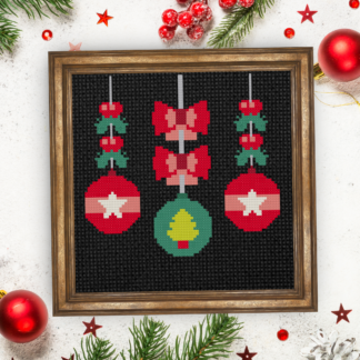 Xmas Decor Balls Cross Stitch Pattern