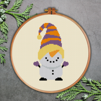 Gnome Snowman Cross Stitch Pattern