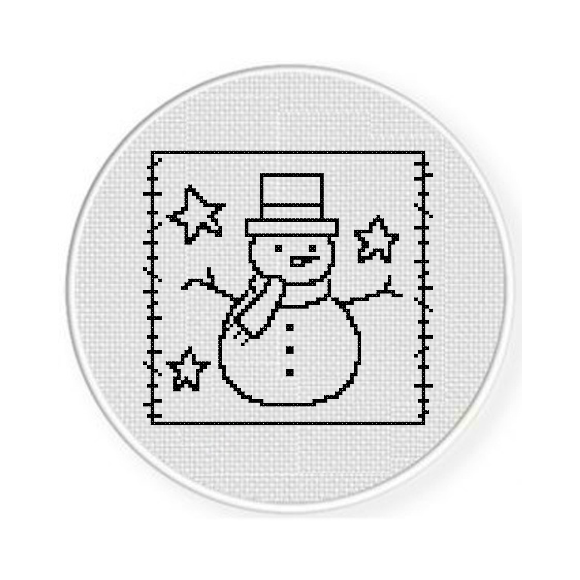 Snowman Patch Cross Stitch Pattern - Image 2