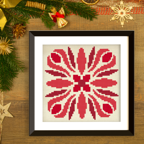 Holiday Damask Cross Stitch Pattern