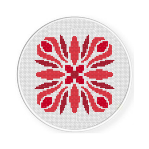 Holiday Damask Cross Stitch Pattern - Image 2