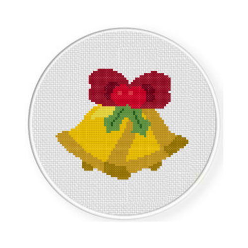 Gold Christmas Bells Cross Stitch Pattern - Image 2