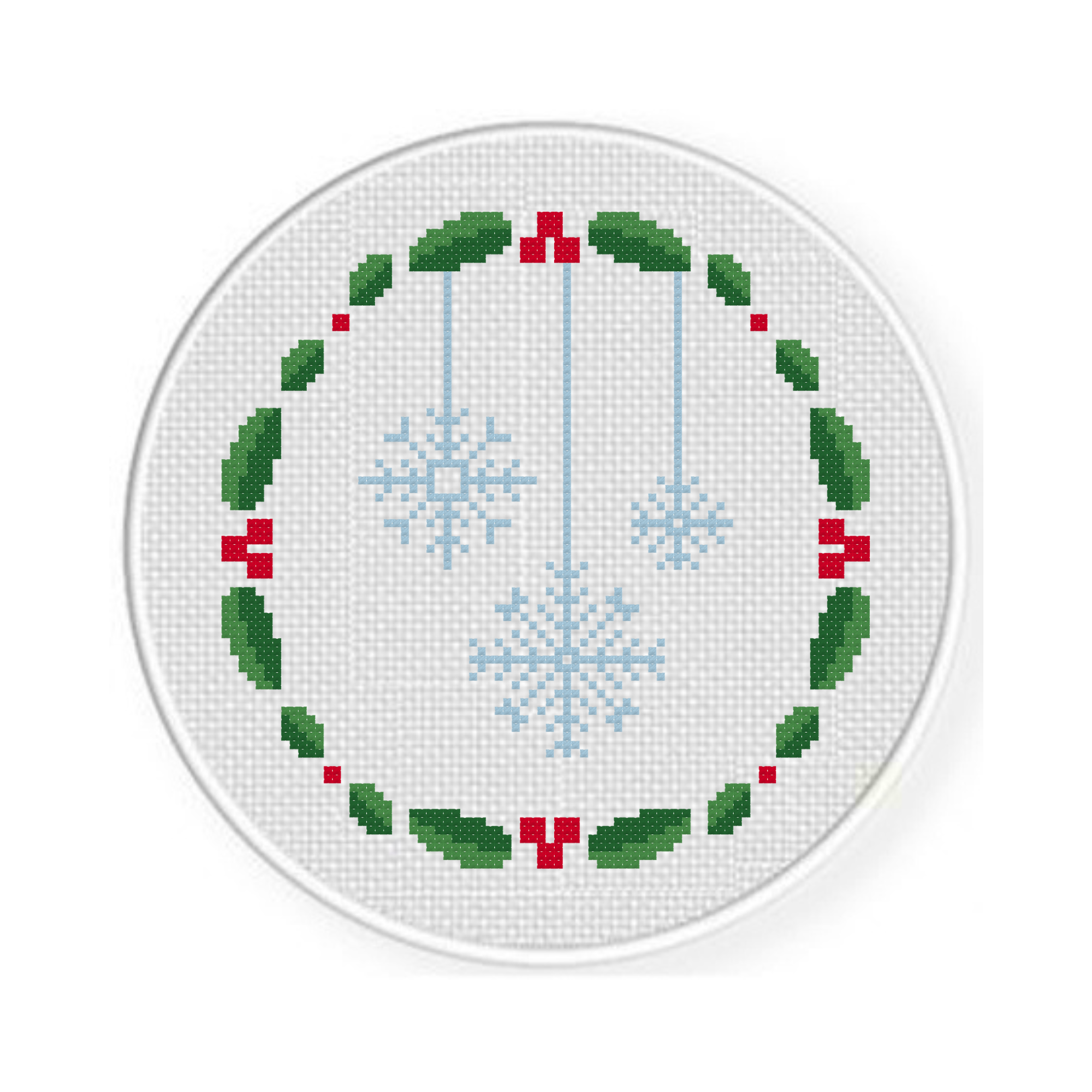Snowflake Winter Wreath Cross Stitch Pattern - Image 2