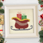 Sled with Gifts Cross Stitch Pattern