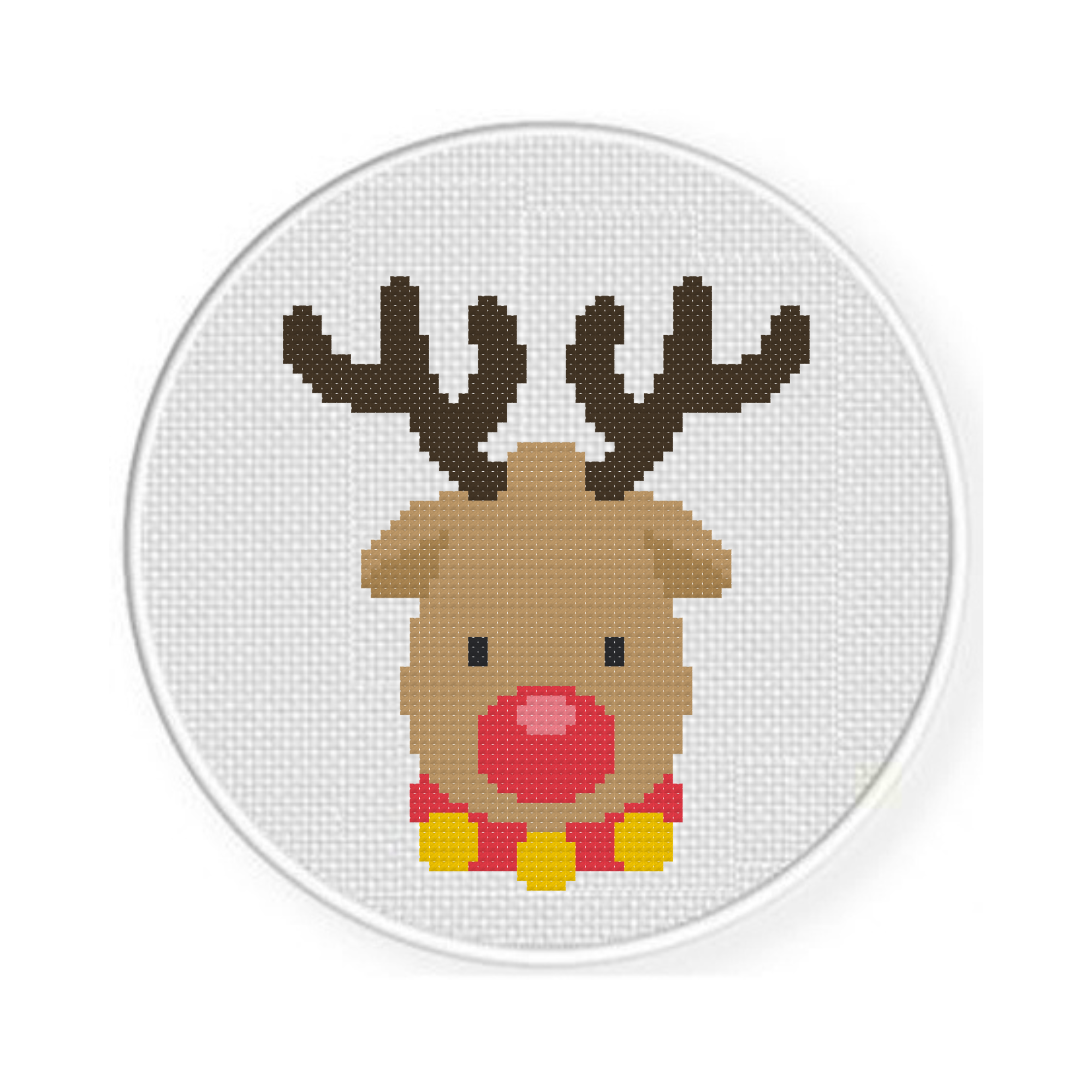 Cute Red Nose Reindeer Cross Stitch Pattern - Image 2