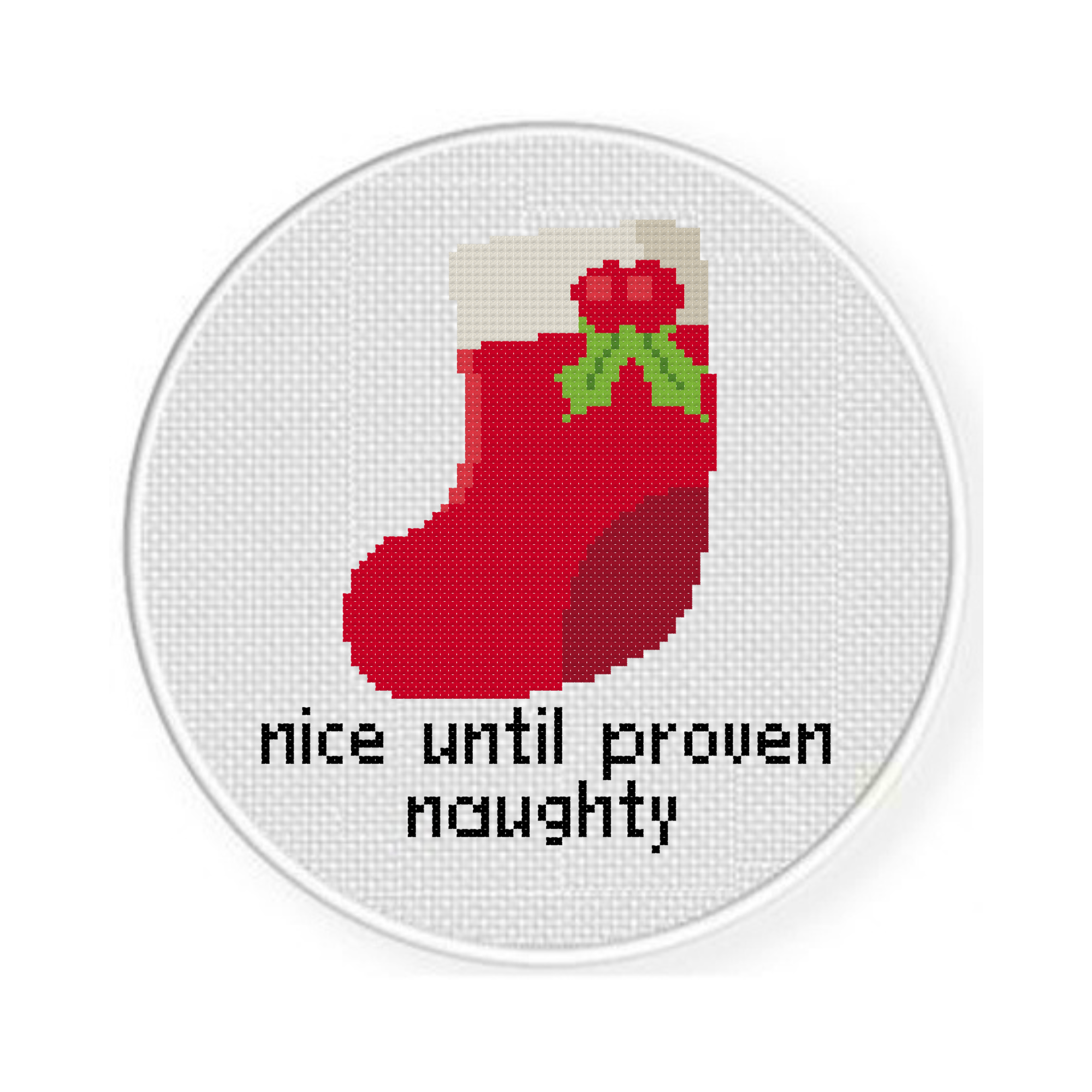 Nice Until Proven Naughty Cross Stitch Pattern - Image 2
