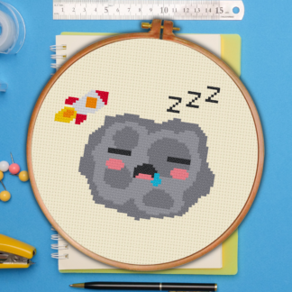 Sleeping Asteroid Cross Stitch Pattern