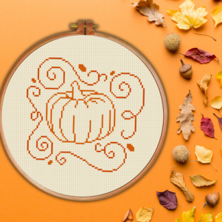 Swirly Pumpkin Cross Stitch Pattern