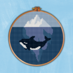 Orca Iceberg Cross Stitch Pattern