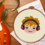 Music Lover Boy Cross Stitch Pattern