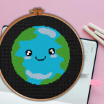 Happy Earth Cross Stitch Pattern