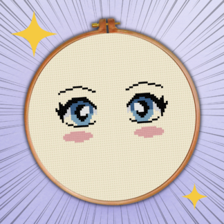 Anime Girl Eyes Cross Stitch Pattern