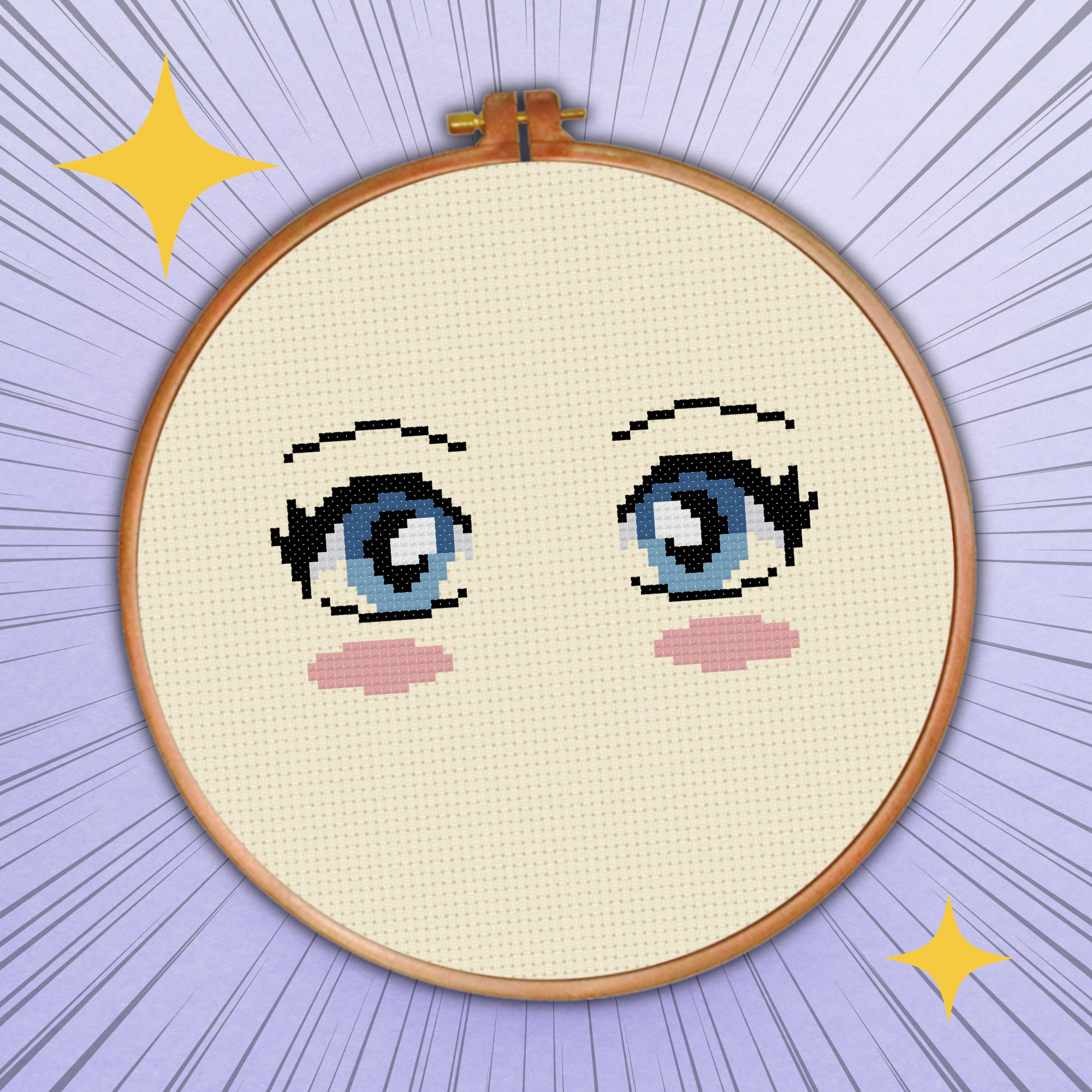 Anime Girl Eyes Cross Stitch Pattern