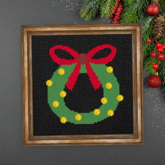 Christmas Bow Wreath Cross Stitch Pattern