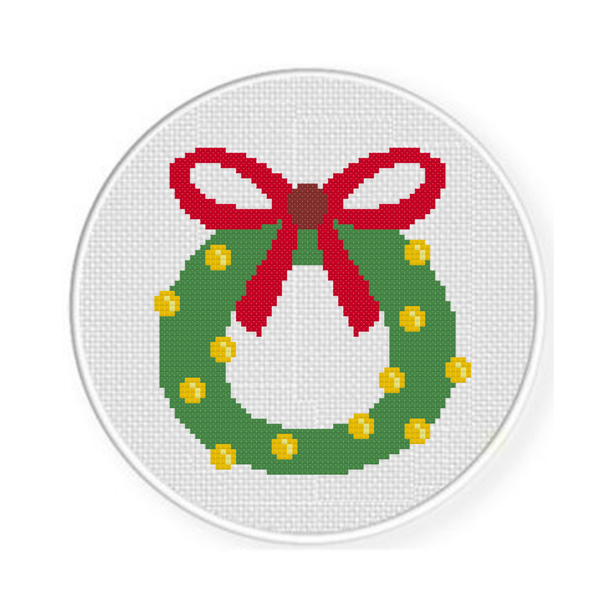 Christmas Bow Wreath Cross Stitch Pattern - Image 2