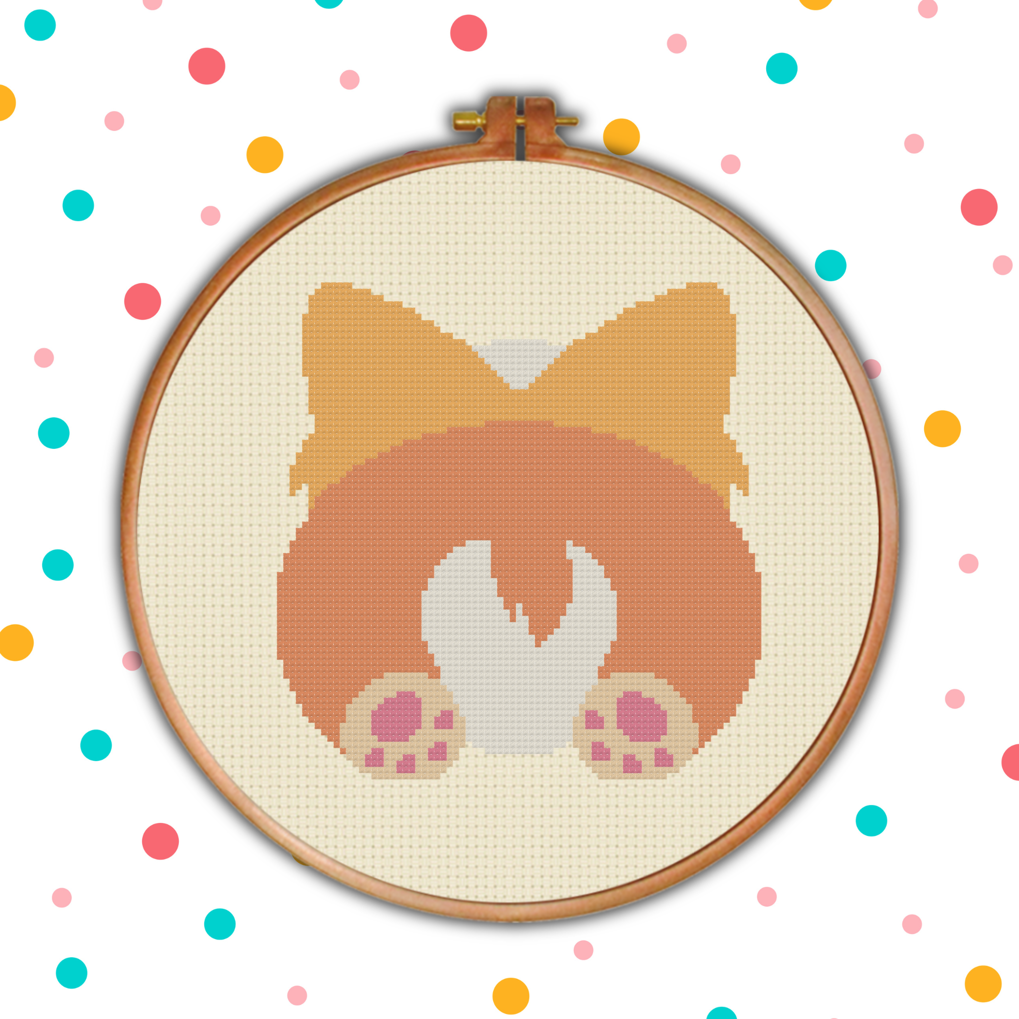 Corgi Back Cross Stitch Pattern