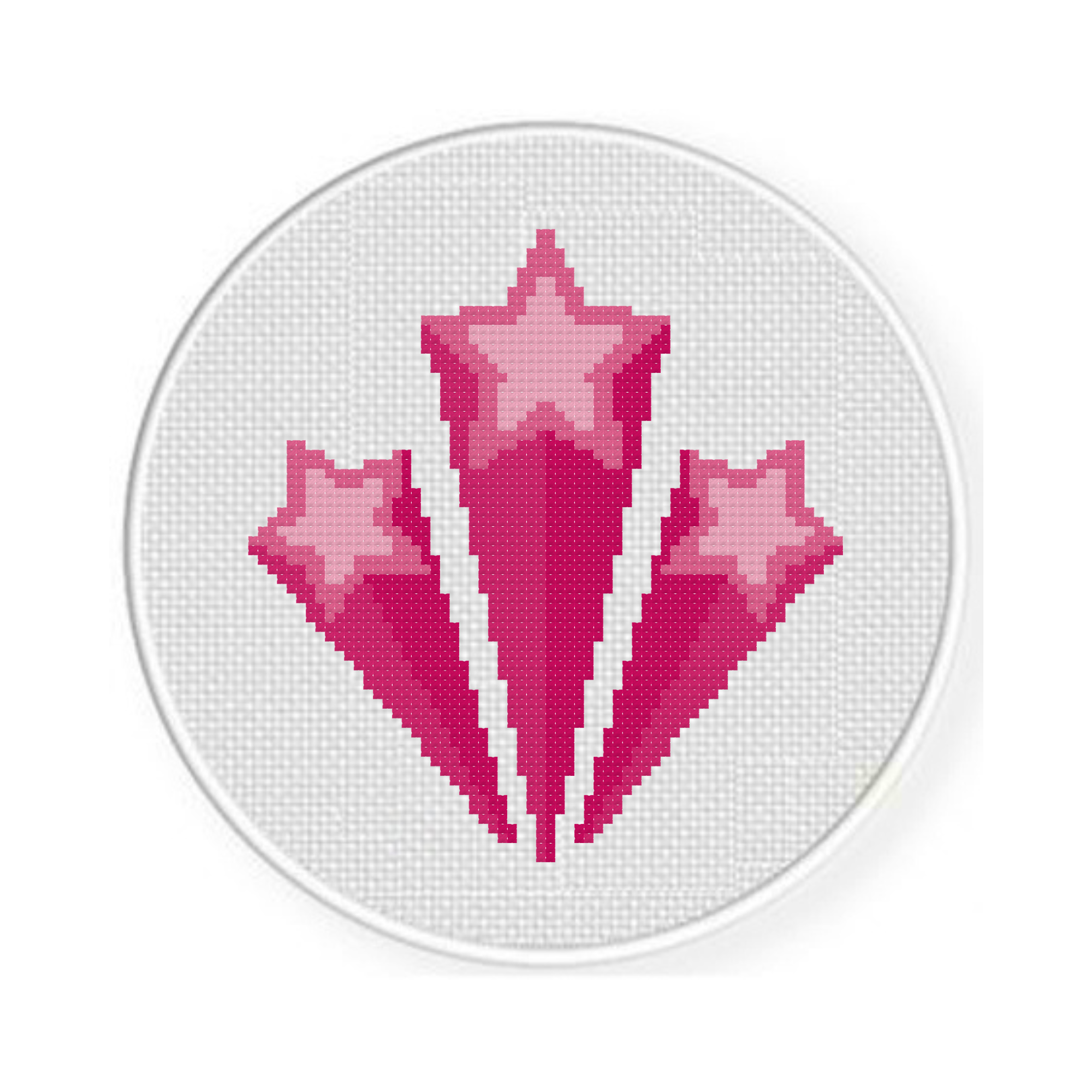 Pink Star Zooming Cross Stitch Pattern - Image 2