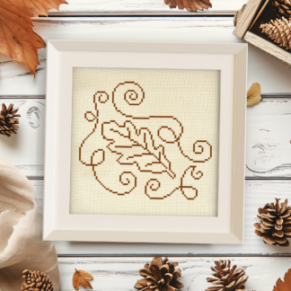 Swirly Leaf Cross Stitch Pattern