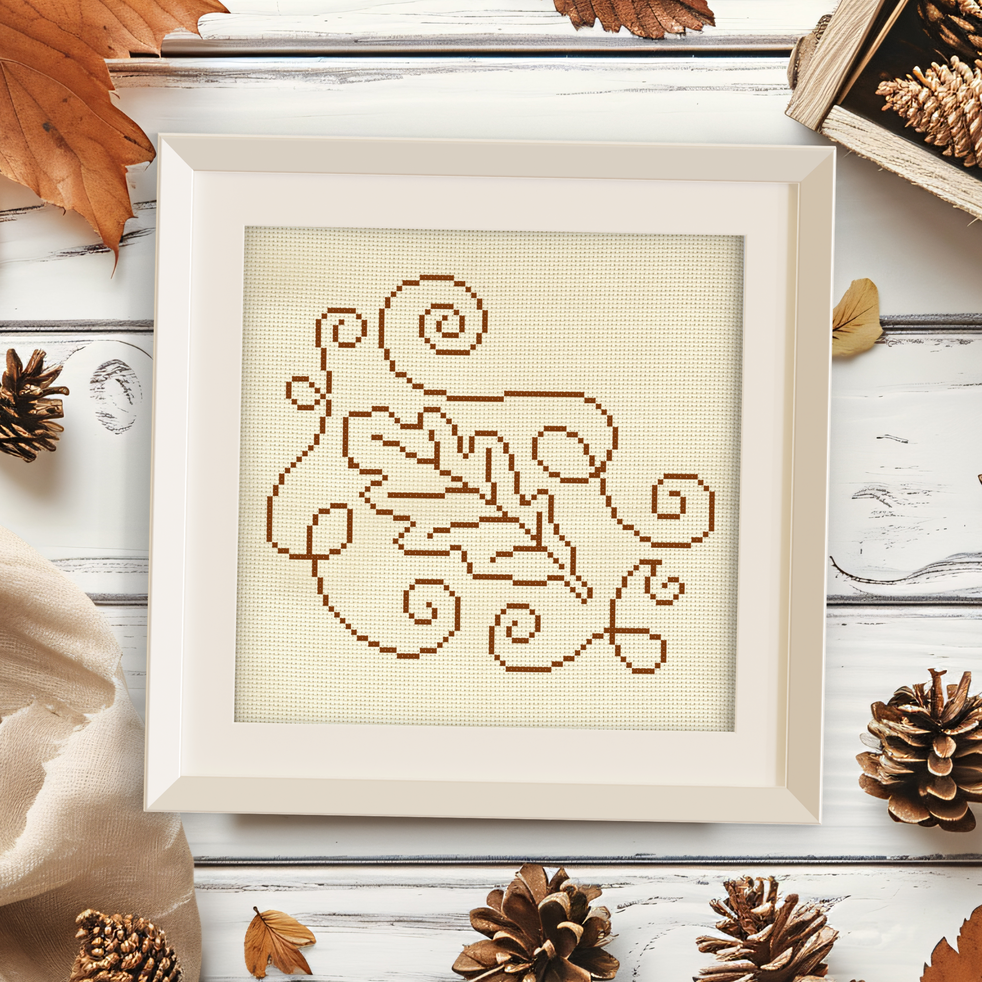 Swirly Leaf Cross Stitch Pattern