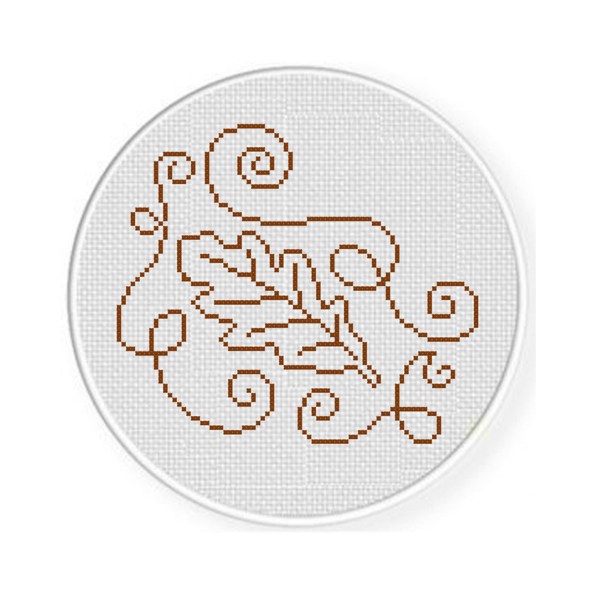 Swirly Leaf Cross Stitch Pattern - Image 2