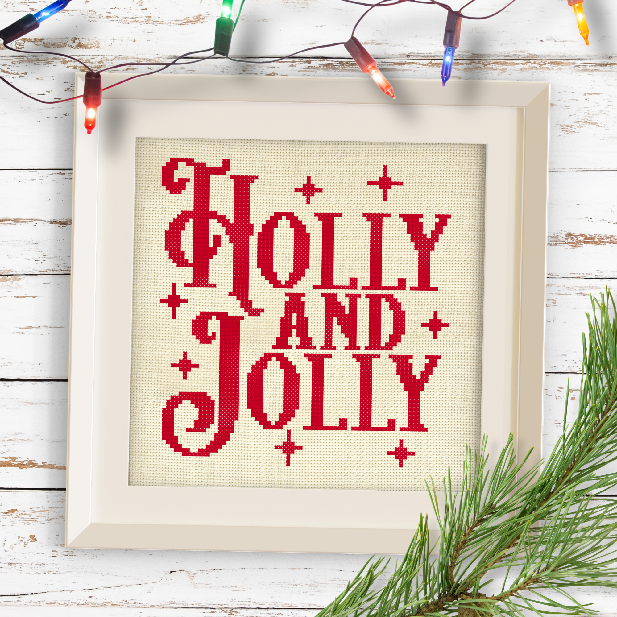 Holly & Jolly Cross Stitch Pattern
