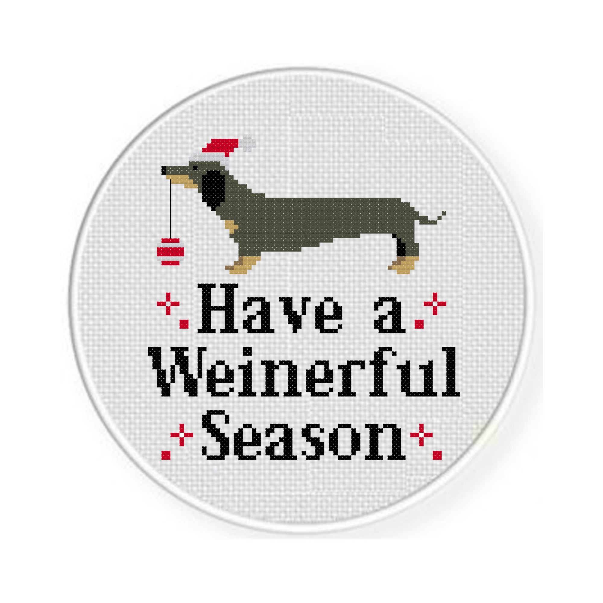 Christmas Dachshund Cross Stitch Pattern - Image 2