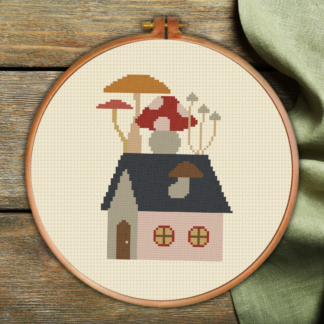 Mushroom House Cross Stitch Pattern