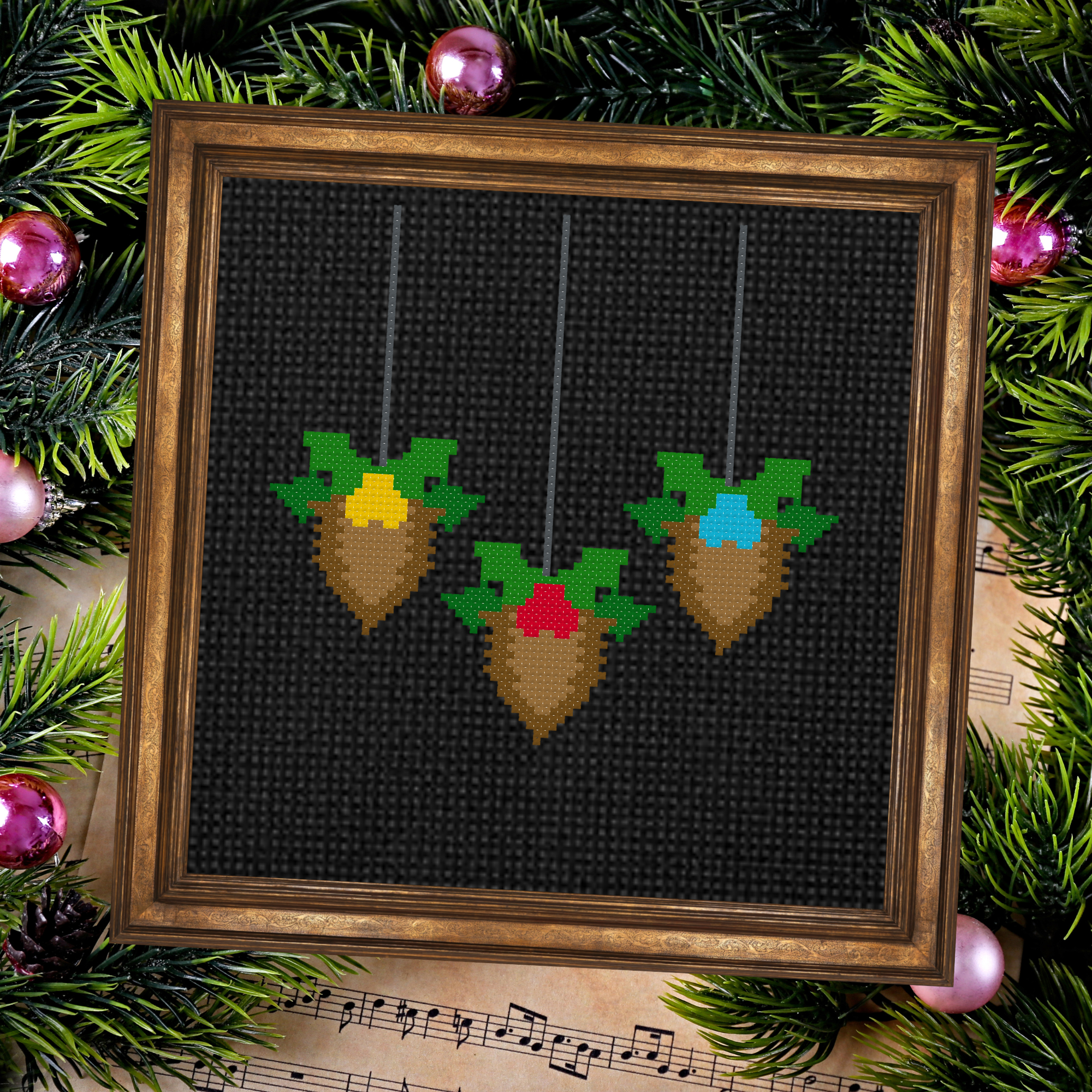 Pinecones Cross Stitch Pattern