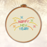 Happy New Year Cross Stitch Pattern