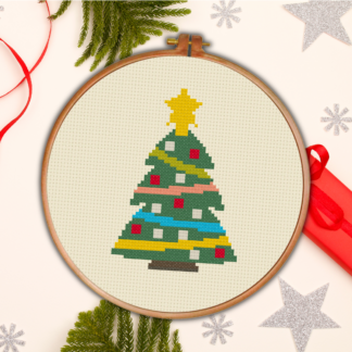 Decorated Xmas Tree Cross Stitch Pattern